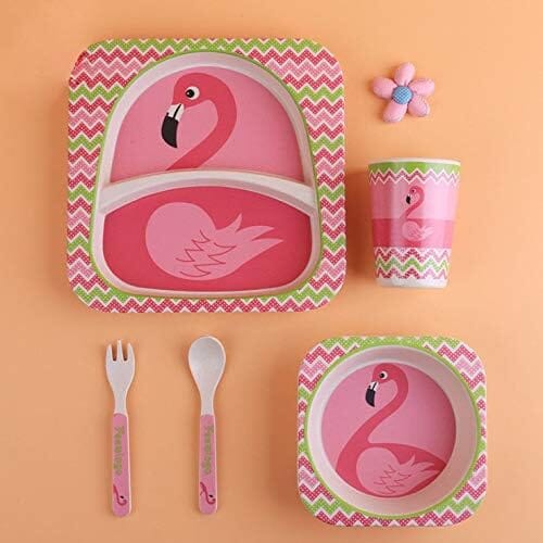 Vaisselle Bebe - BambooKid™ - Flamant rose - Bébé Royaume